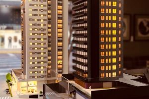 maquete de apartamento na planta